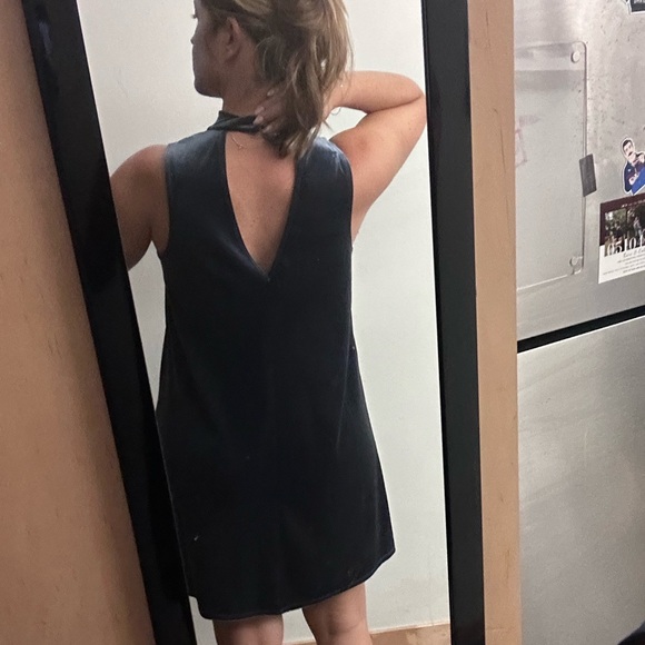 Soprano | Blue Velvet Cut-Out High Neck Mini Dress | Size S - Picture 3 of 3